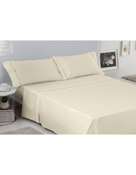 Juego de sábanas LISOS BIÉS 100% algodón (144 hilos) 021-CREMA