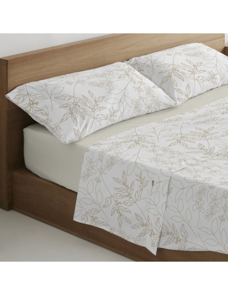 Juego sábanas estampadas algodón Circe 021-CREMA