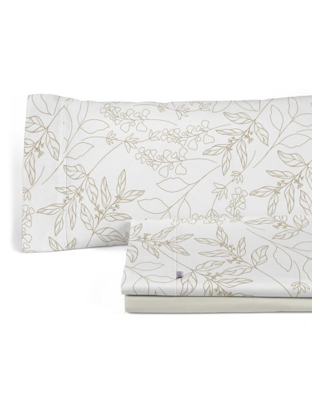 Juego sábanas estampadas algodón Circe 021-CREMA