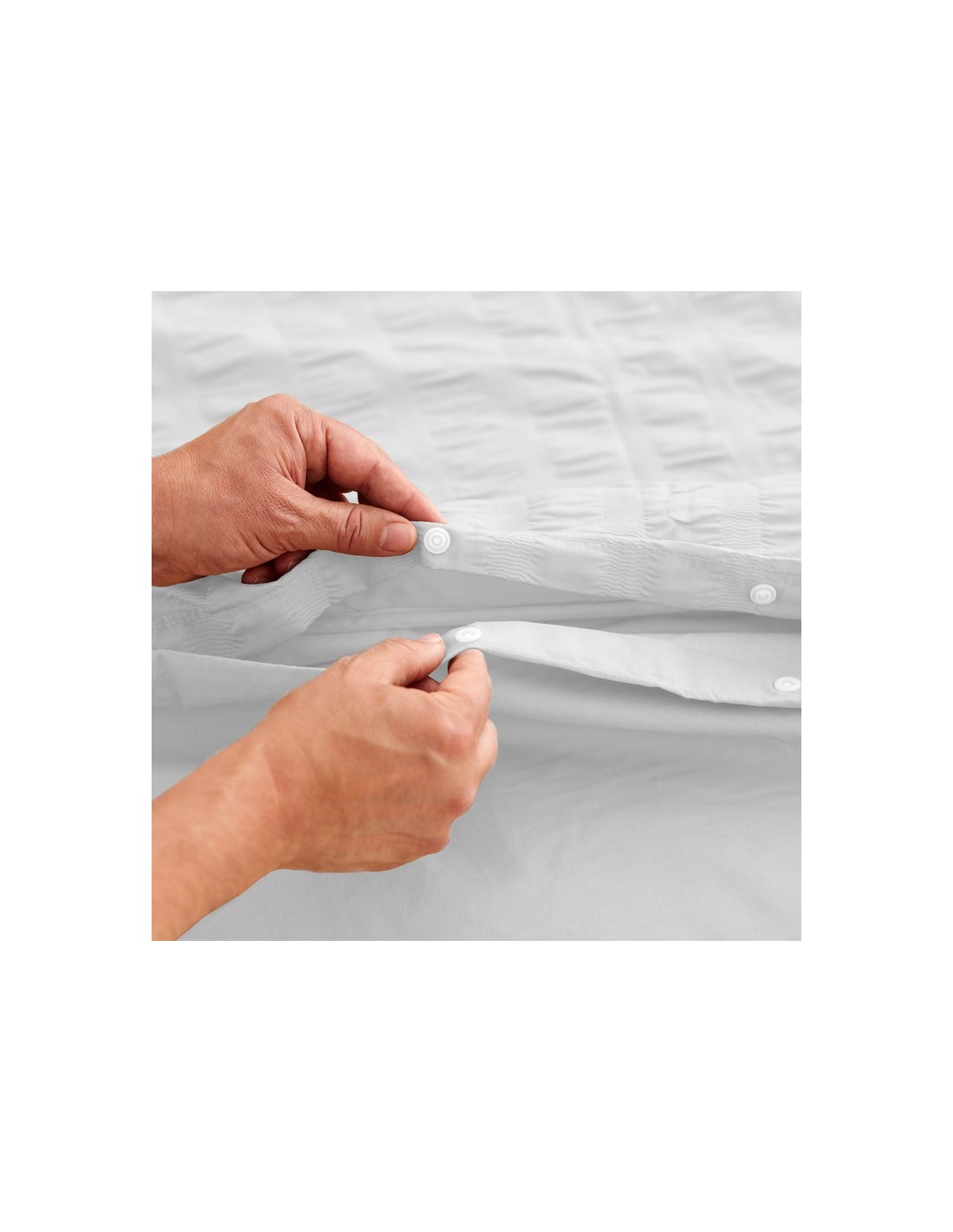 Dúo de funda nórdica y almohada Amán 001-BLANCO