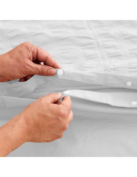 Dúo de funda nórdica y almohada Amán 001-BLANCO