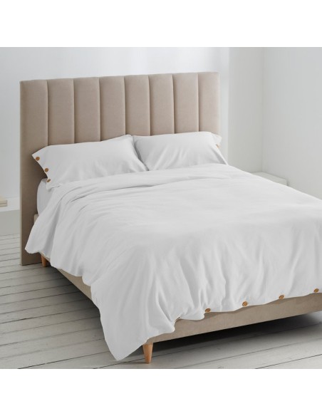 Dúo funda nórdica y almohadas algodón Suiza. 001-BLANCO
