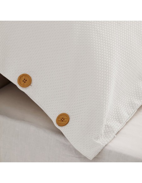 Dúo funda nórdica y almohadas algodón Suiza. 001-BLANCO