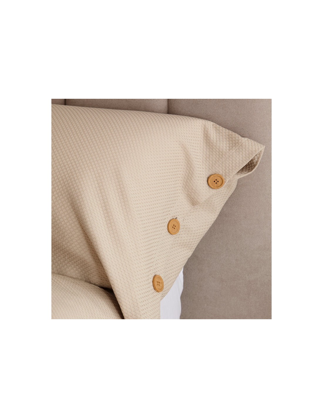 Dúo funda nórdica y almohadas algodón Suiza. 138-PIEDRA
