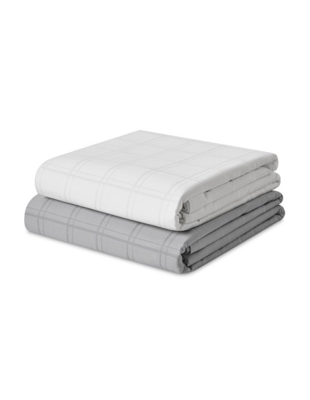 Dúo de funda nórdica de algodón Sophia 001-BLANCO