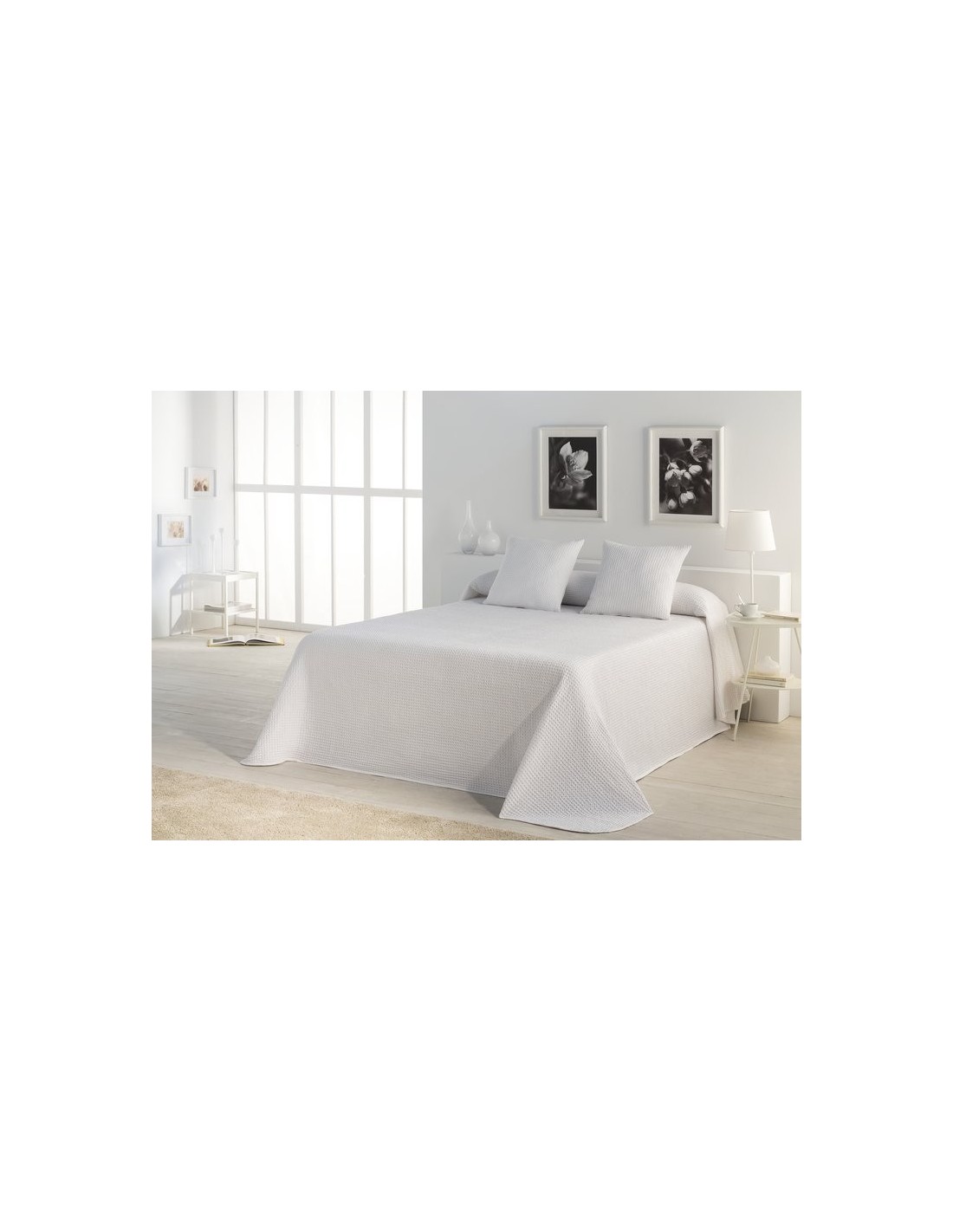 Colcha cubrecama tejida Banús 001-BLANCO