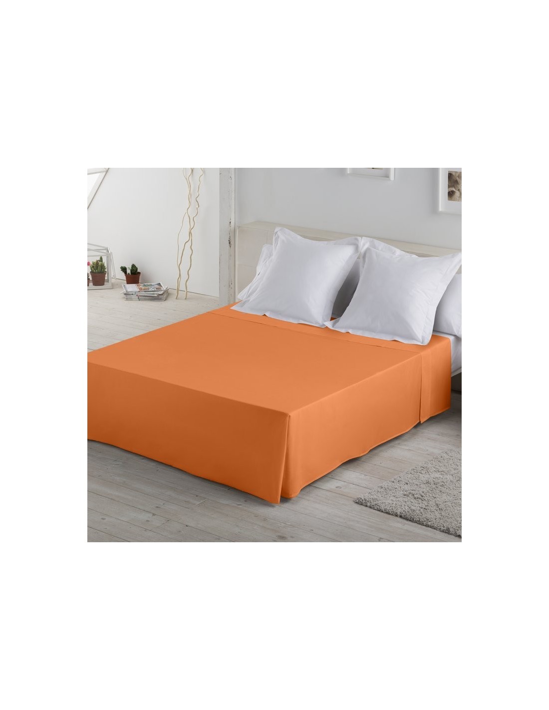 Sábana encimera COMBI LISOS. 100% algodón (144 hilos) 331-MANGO