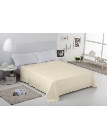 Sábana encimera COMBI LISOS. 100% algodón (144 hilos) 021-CREMA