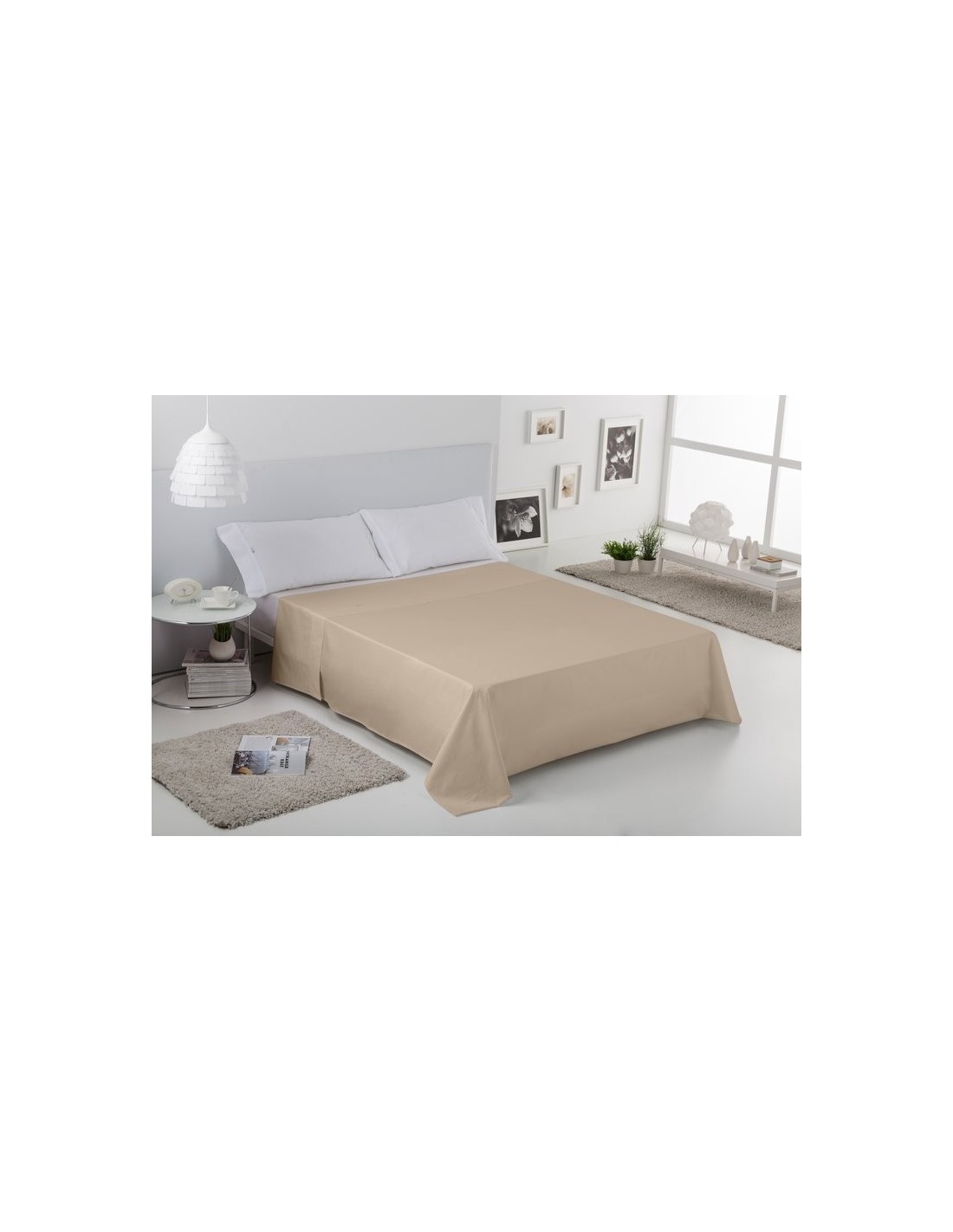 Sábana encimera COMBI LISOS. 100% algodón (144 hilos) 138-PIEDRA