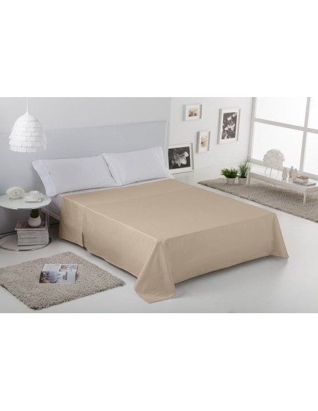 Sábana encimera COMBI LISOS. 100% algodón (144 hilos) 138-PIEDRA