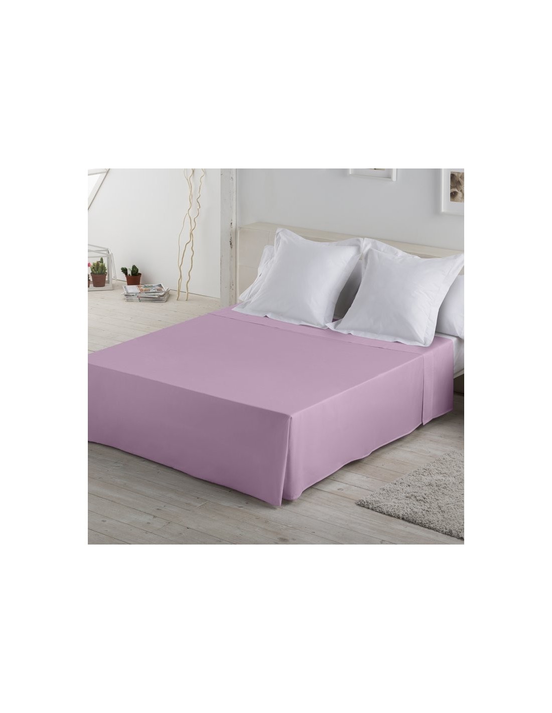 Sábana encimera COMBI LISOS. 100% algodón (144 hilos) 116-MALVA