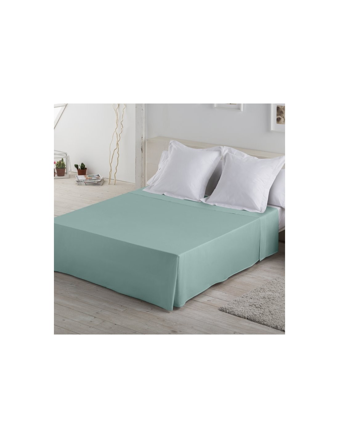 Sábana encimera COMBI LISOS. 100% algodón (144 hilos) 316-AQUA