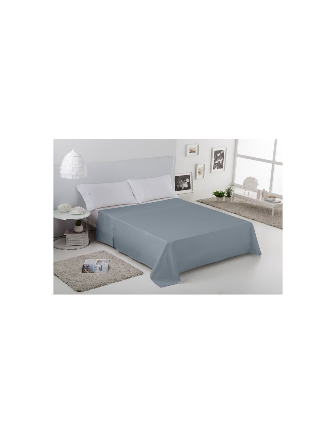 Sábana encimera COMBI LISOS. 100% algodón (144 hilos) 254-ACERO