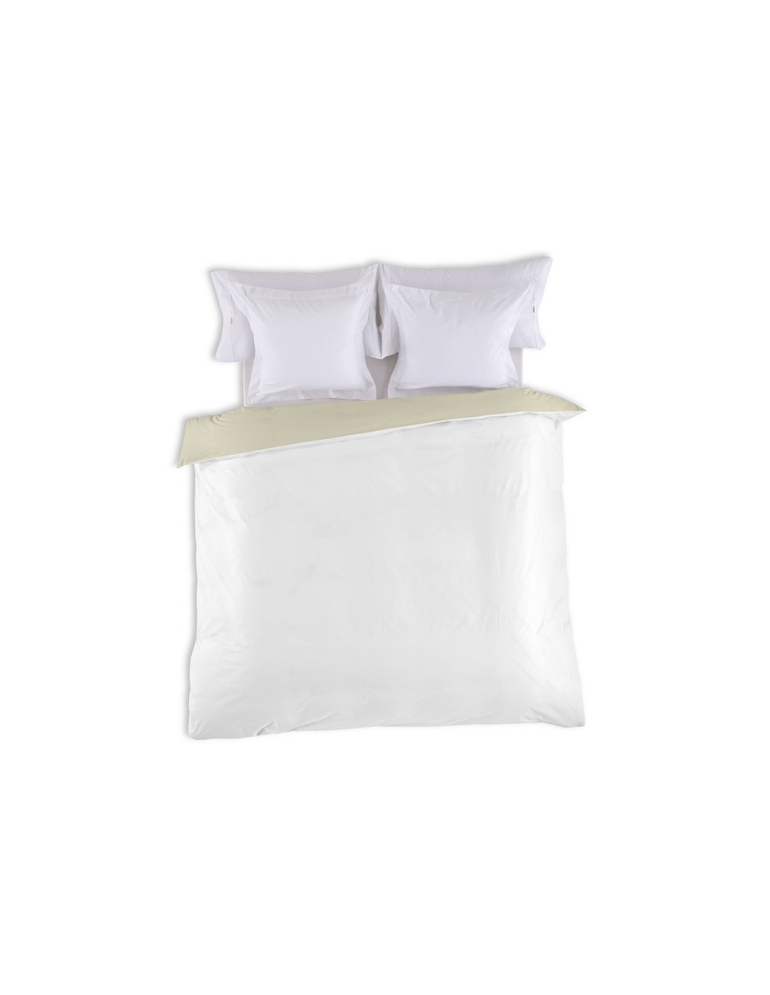 Funda nórdica bicolor algodón 146-BLANCO-PIEDRA