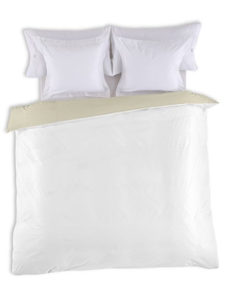 Funda nórdica bicolor algodón 146-BLANCO-PIEDRA