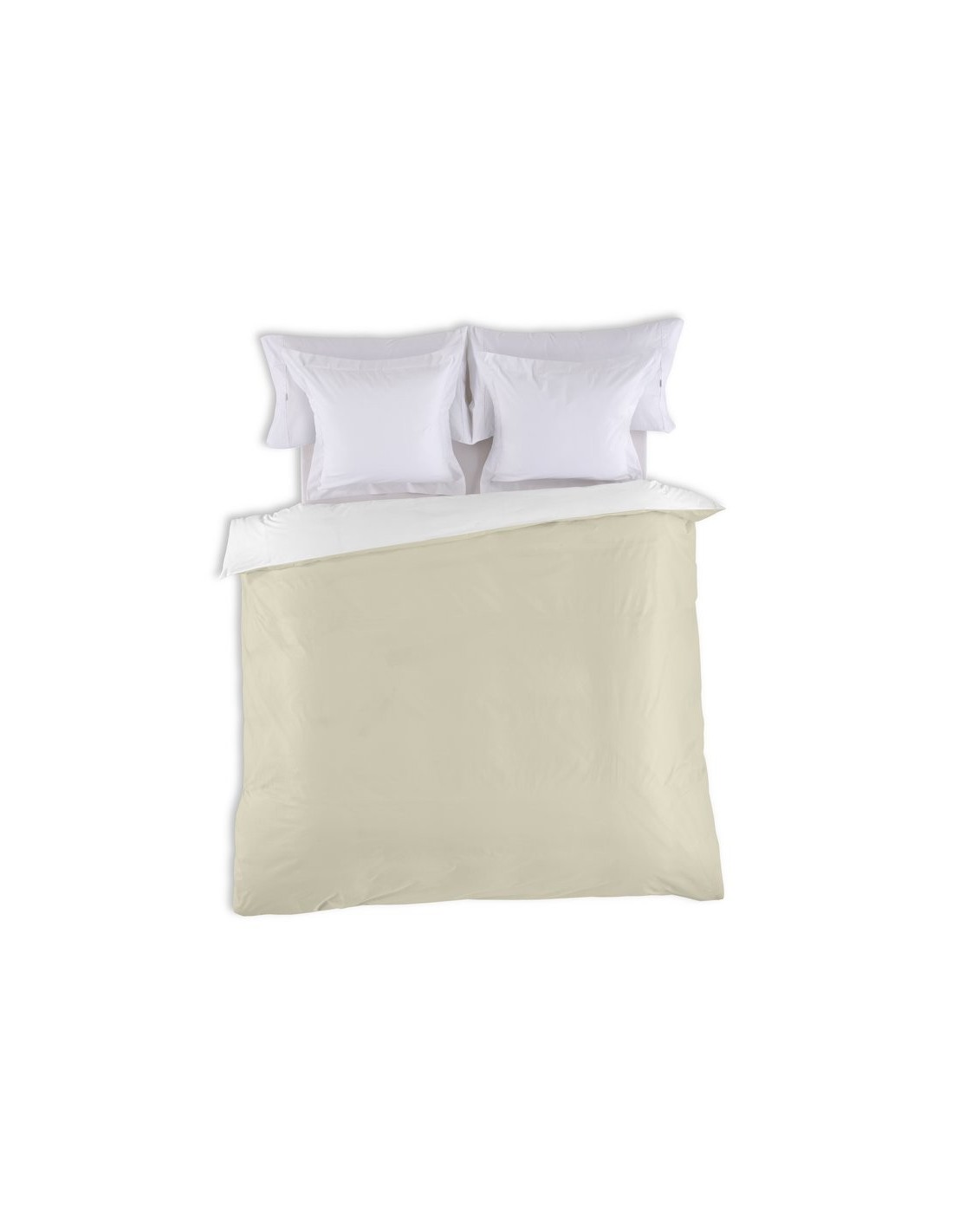 Funda nórdica bicolor algodón 146-BLANCO-PIEDRA