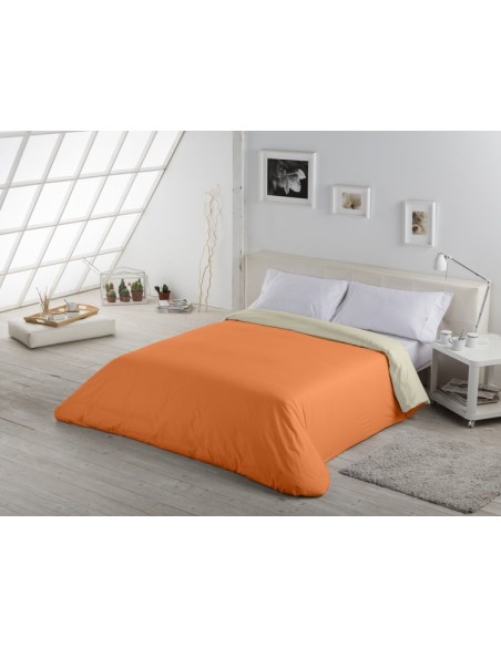 Funda nórdica bicolor algodón 343-MANGO-PIEDRA