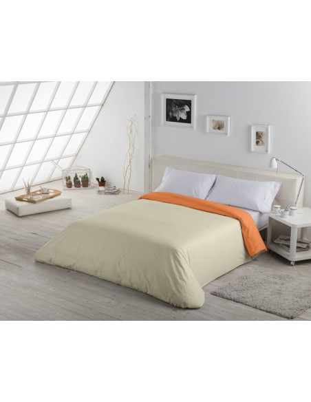 Funda nórdica bicolor algodón 343-MANGO-PIEDRA