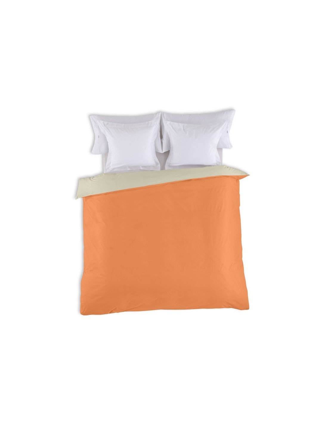 Funda nórdica bicolor algodón 343-MANGO-PIEDRA