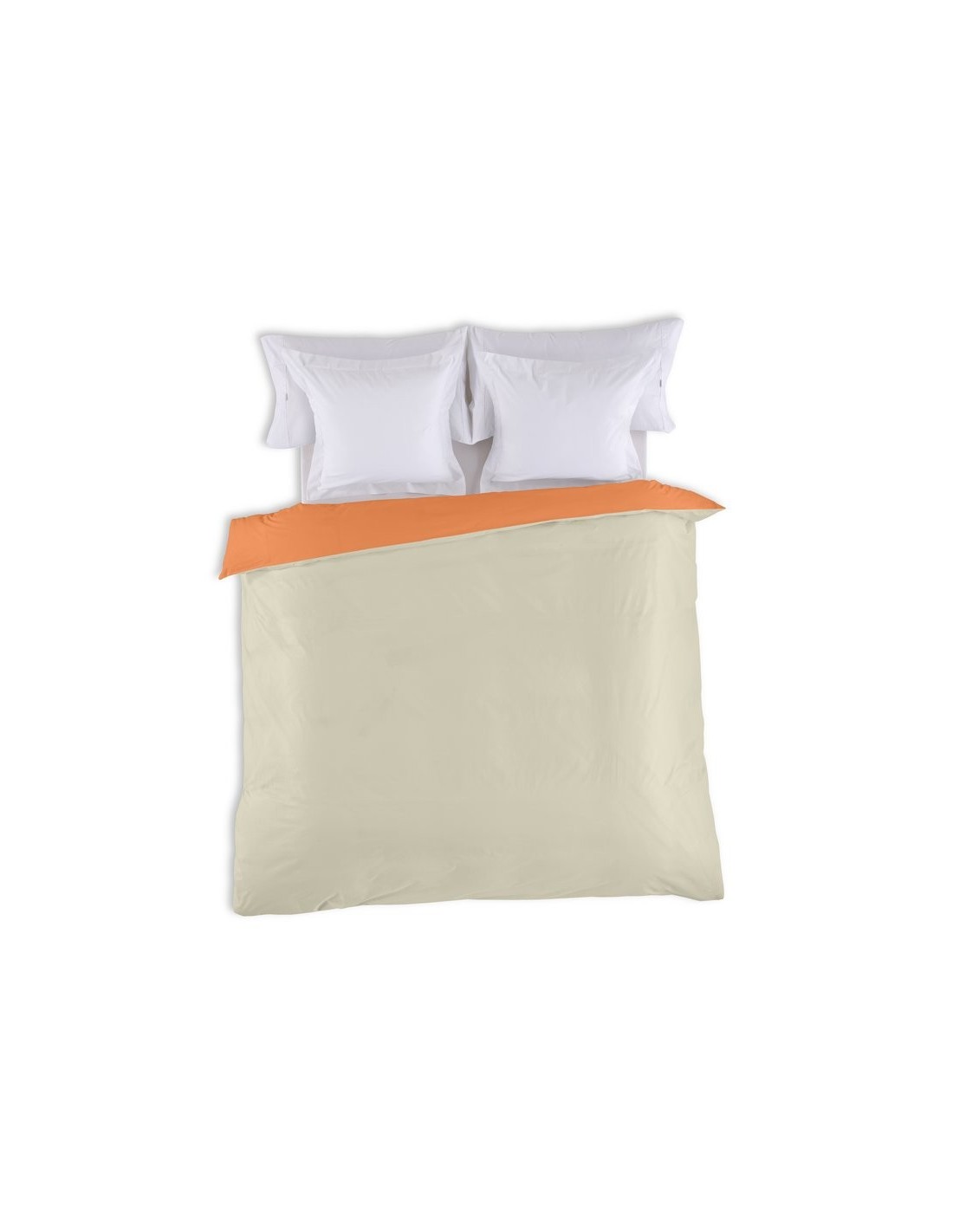 Funda nórdica bicolor algodón 343-MANGO-PIEDRA