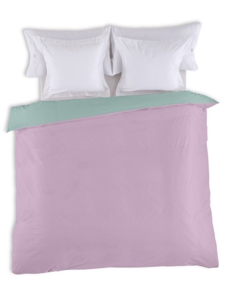 Funda nórdica bicolor algodón 346-AQUA-MALVA