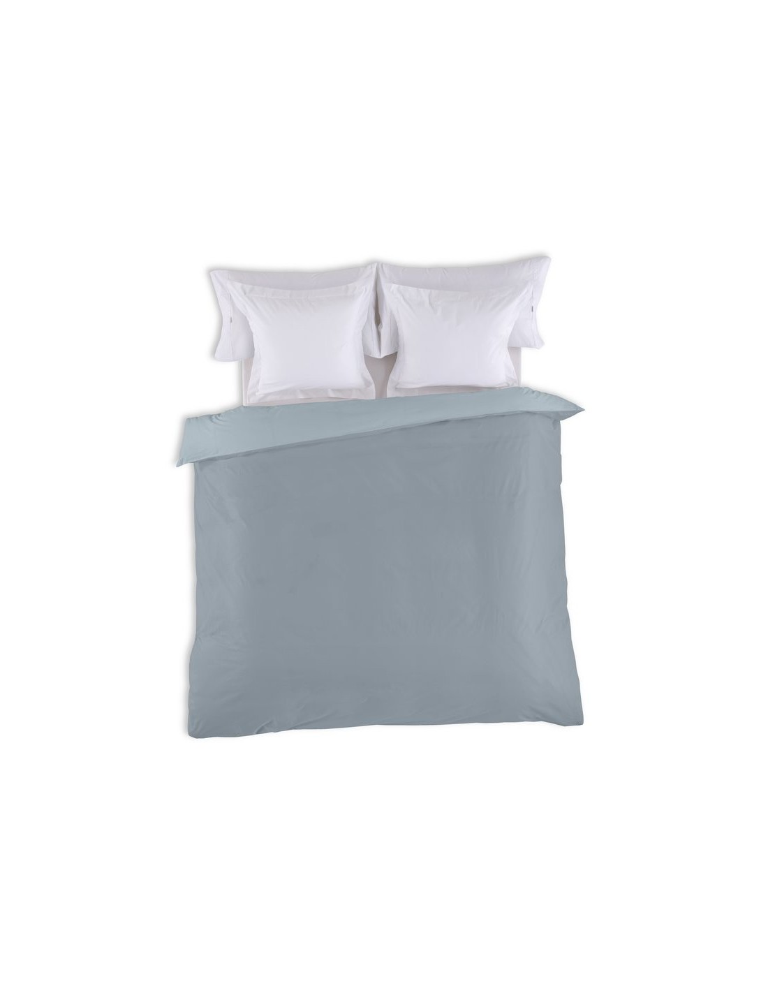 Funda nórdica bicolor algodón 345-ACERO-PLATA