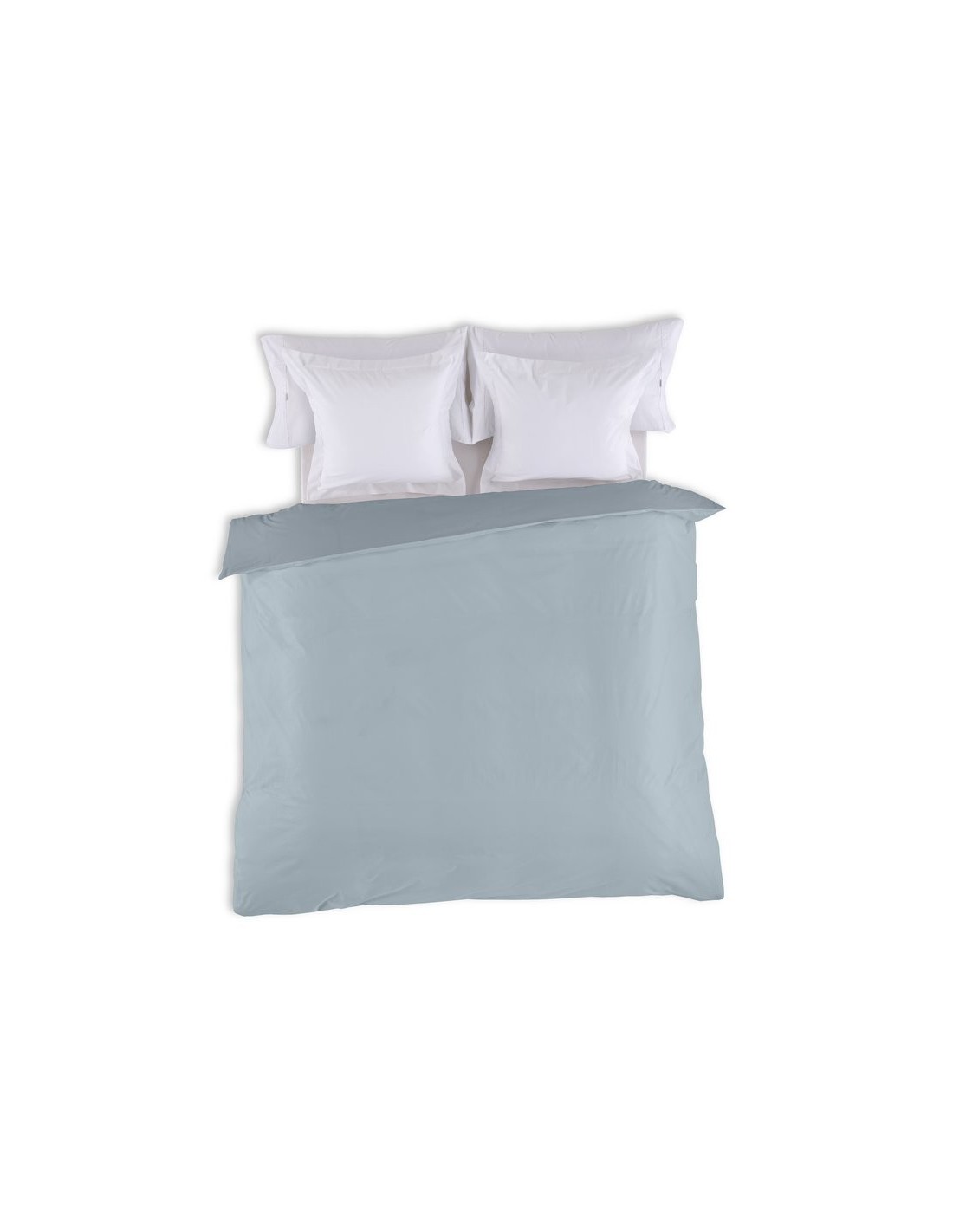 Funda nórdica bicolor algodón 345-ACERO-PLATA