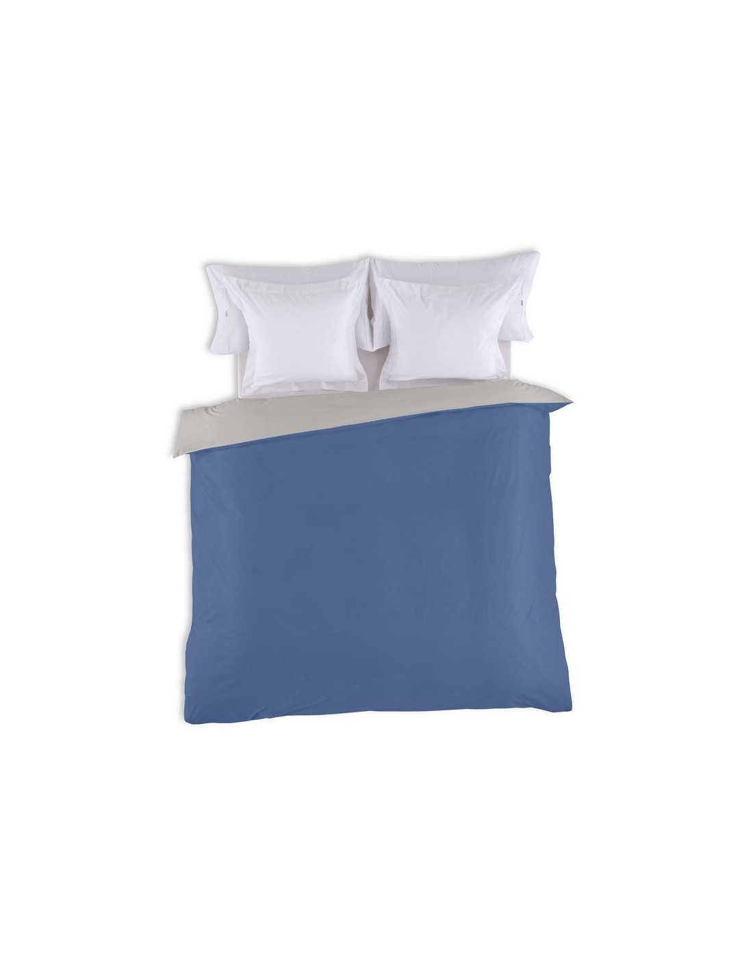 Funda nórdica Liso bicolor 234-AZULON-PLOMO