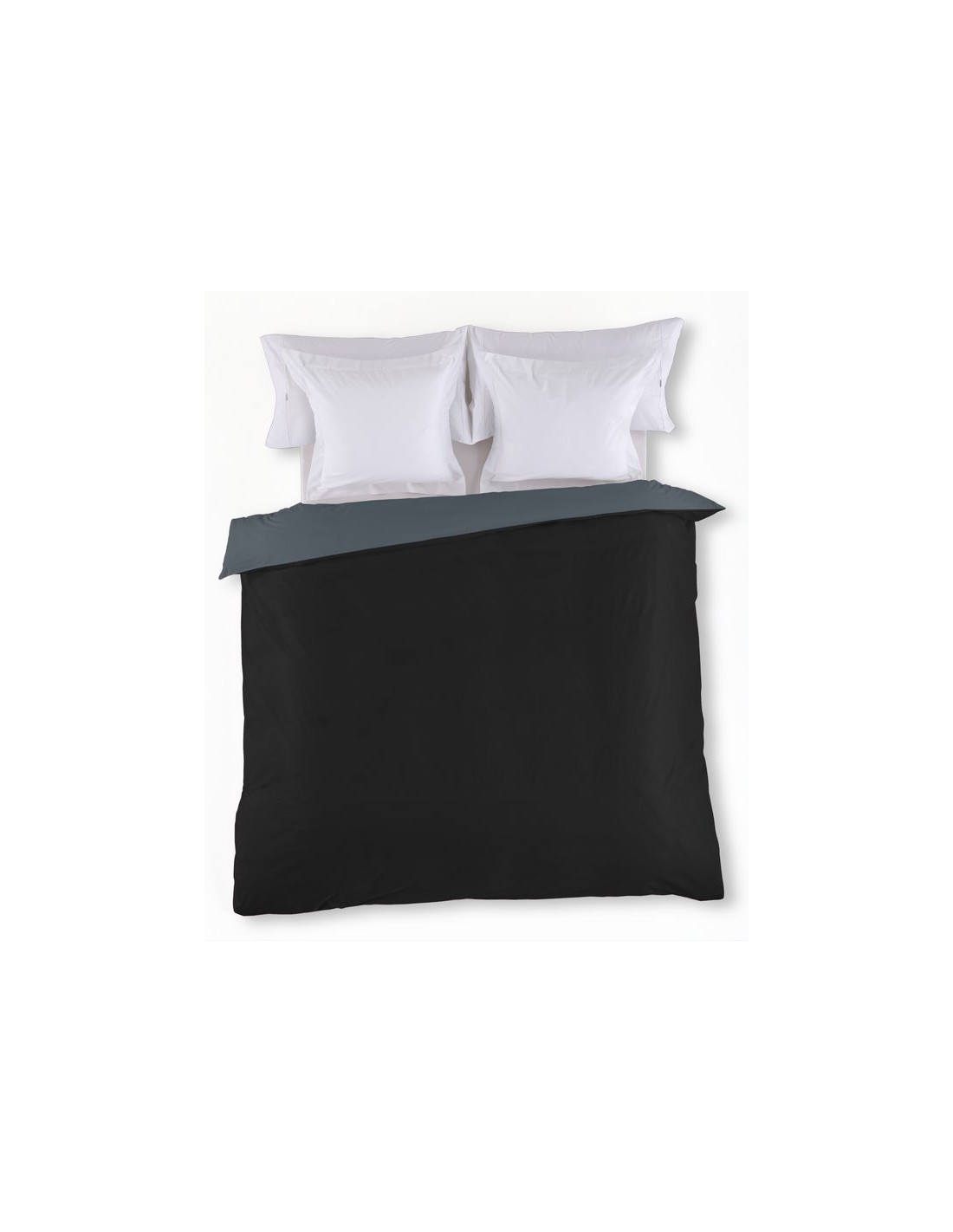 Funda nórdica Liso bicolor 148-NEGRO-GRIS
