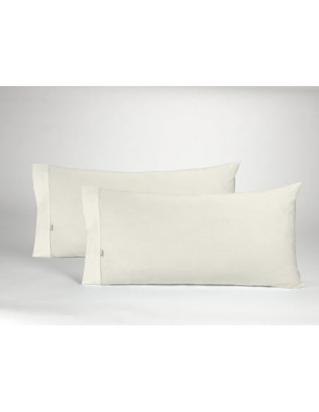 Funda de almohada COMBI LISOS. 100% algodón (144 hilos) 021-CREMA