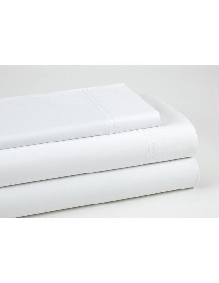 Juego de sábanas 300h doble pespunte 001-BLANCO