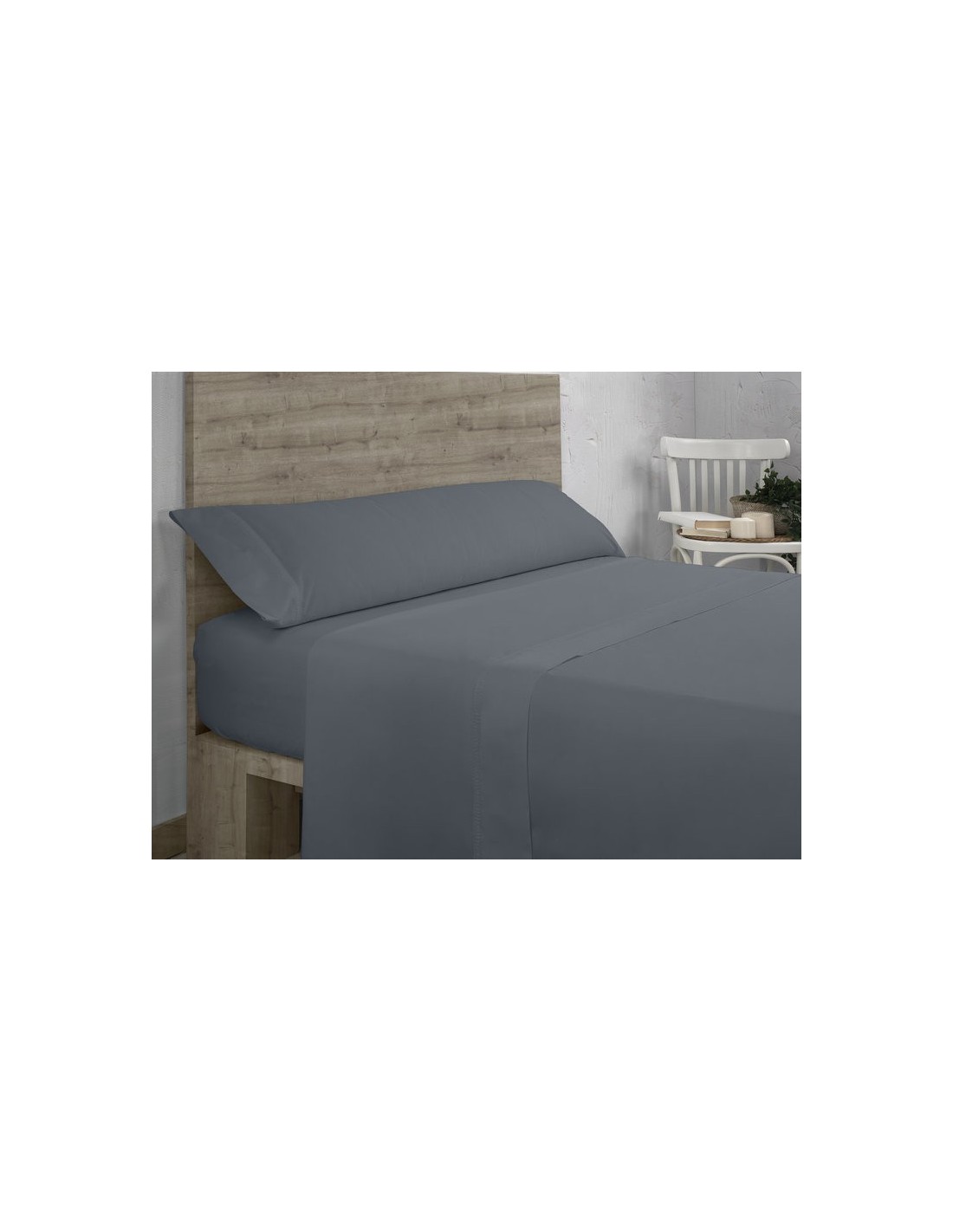 Funda almohada doble pespunte 350-CENIZA