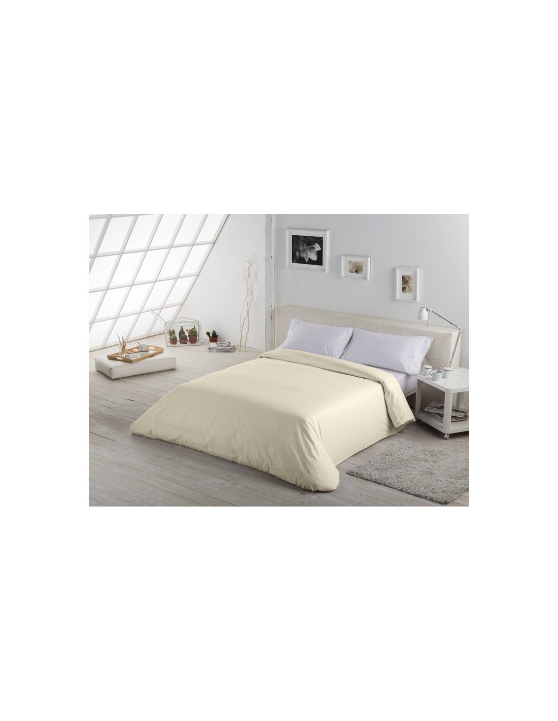 Funda nórdica COMBI LISOS. 100% algodón (144 hilos) 021-CREMA