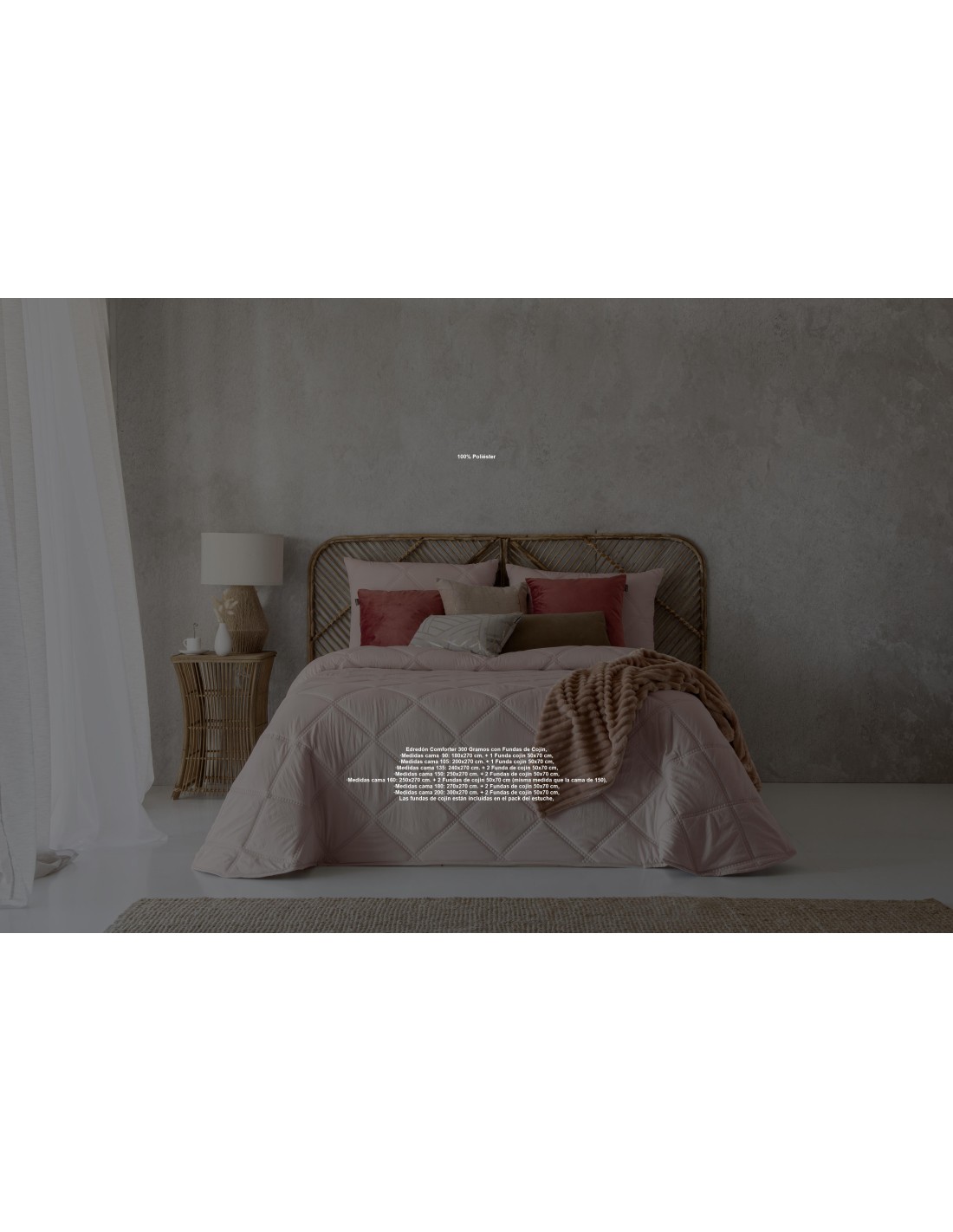 Fundeco Edredón Conforter Liso Invierno 300 Gramos Caroline