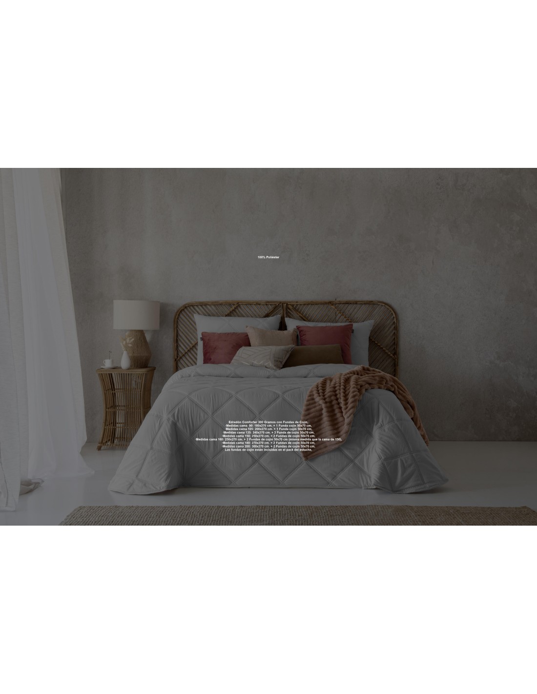 Fundeco Edredón Conforter Liso Invierno 300 Gramos Caroline