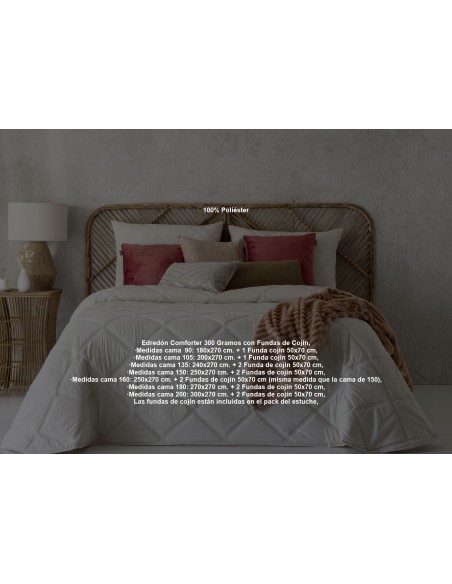 Fundeco Edredón Conforter Liso Invierno 300 Gramos Caroline