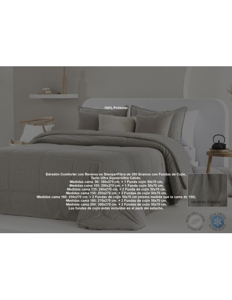 Fundeco Edredón Conforter Sherpa Borreguillo Invierno 200 Gramos Ysabela