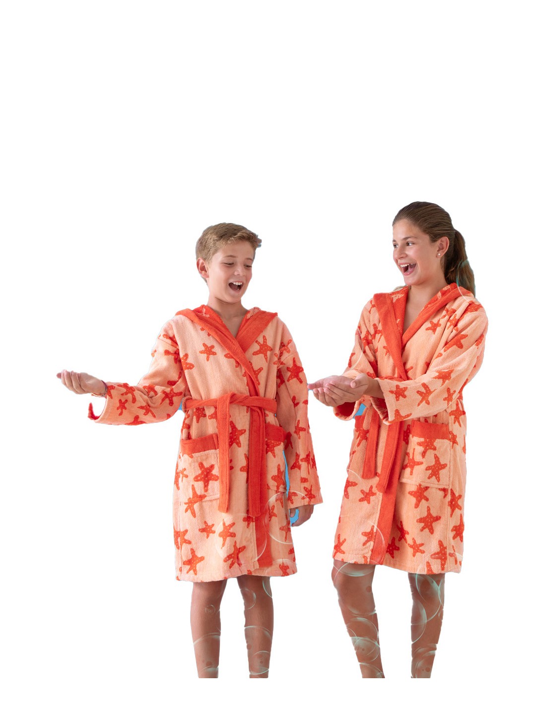 Albornoz Juvenil Terciopelo Jacquard Egeo Coral