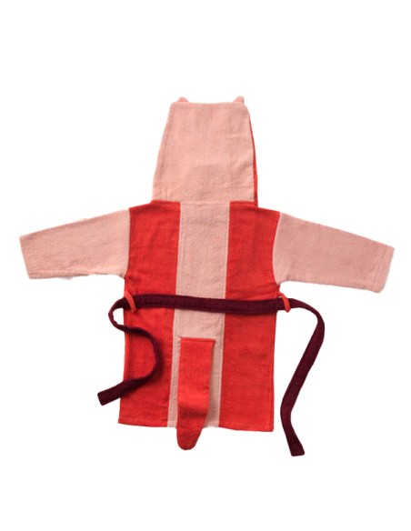 Albornoz Infantil Terciopelo Bordado con Capucha Foxy
