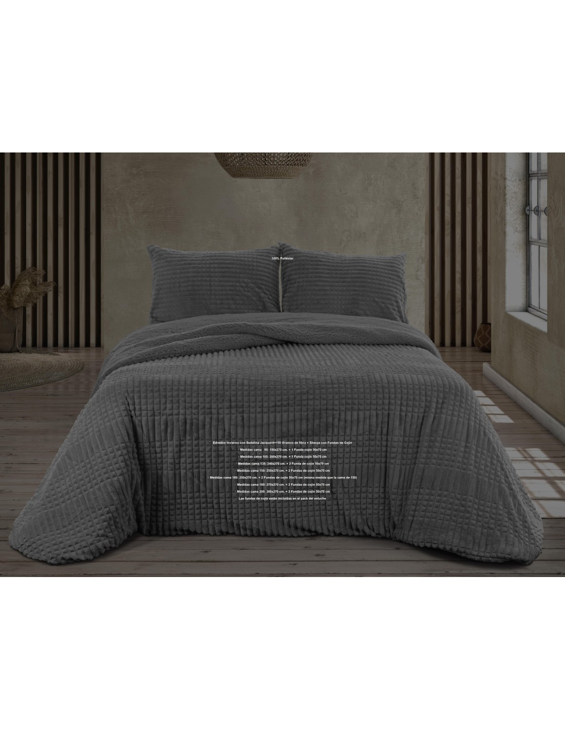 Casa Campo Edredón Comforter Sedalina Jacquard Sherpa Adula