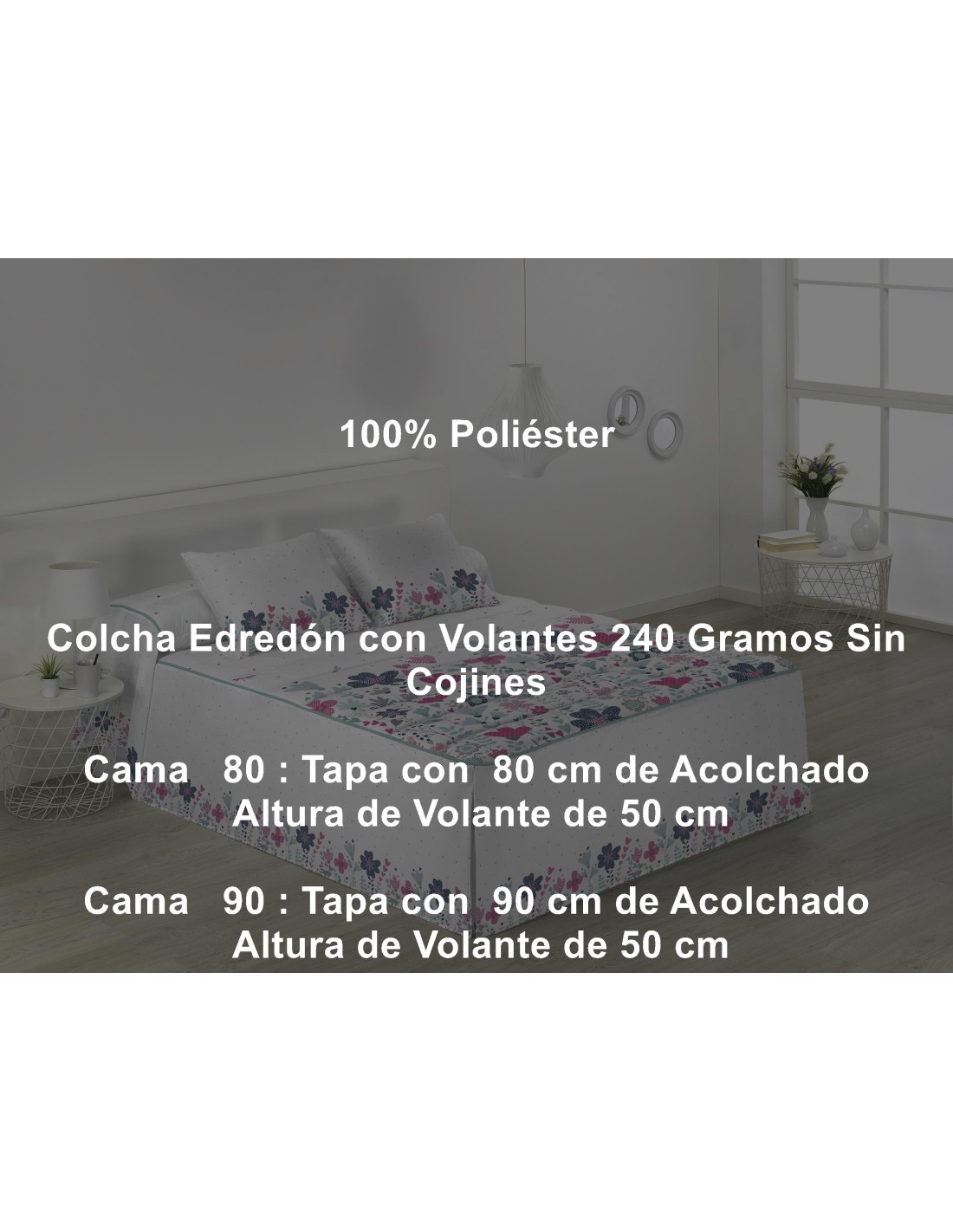 Colcha Edredón Volante 240 Gramos Greta Tejidos Jvr