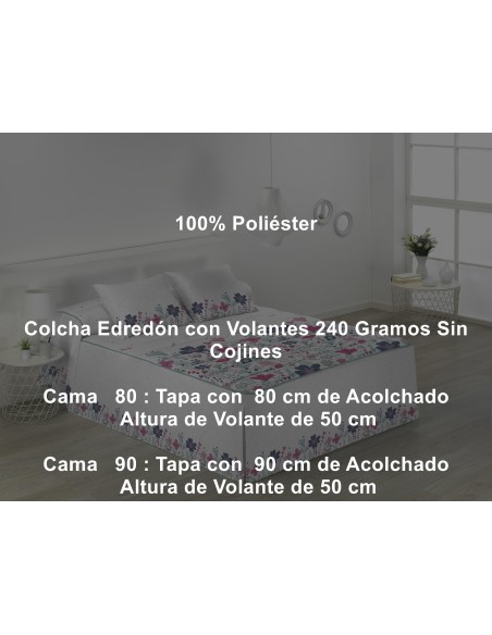Colcha Edredón Volante 240 Gramos Greta Tejidos Jvr