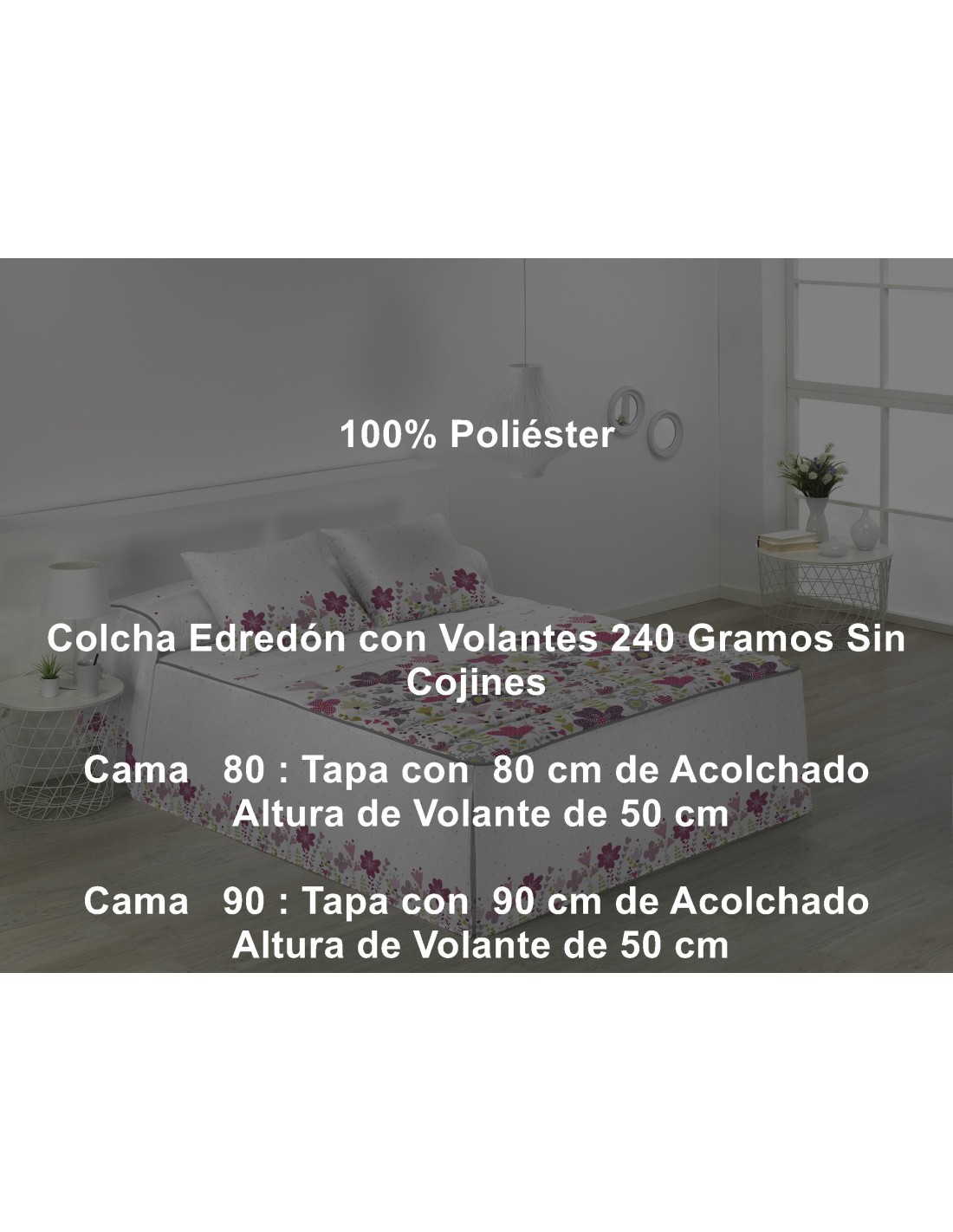 Colcha Edredón Volante 240 Gramos Greta Tejidos Jvr