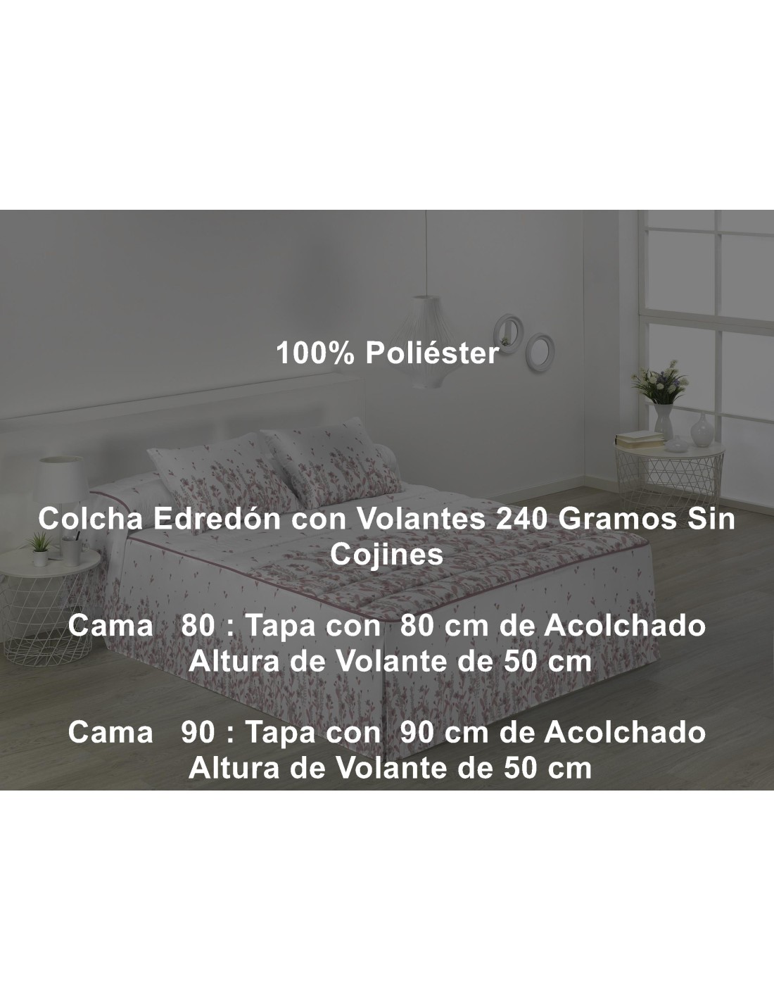 Colcha Edredón Volante 240 Gramos Holly Tejidos Jvr