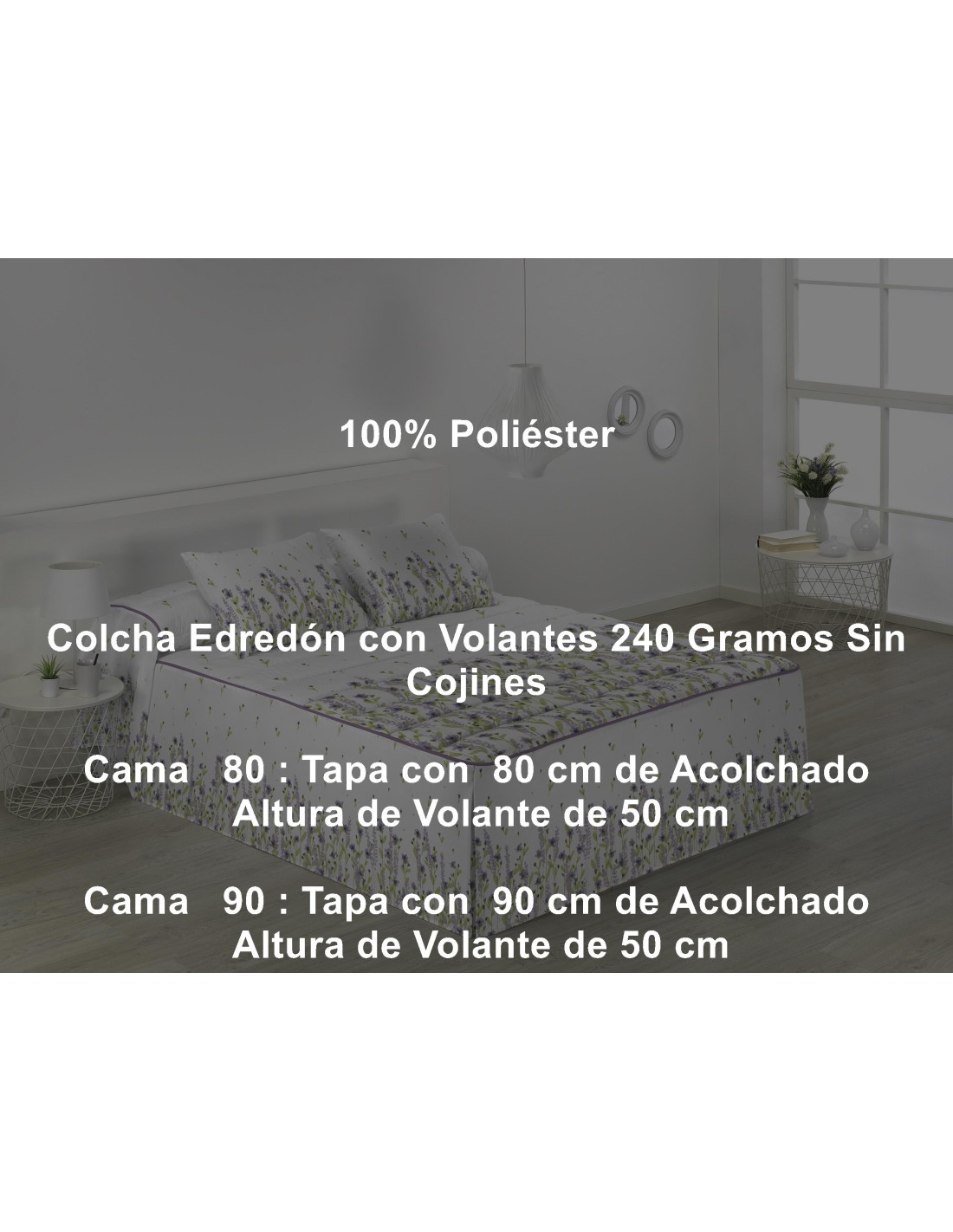 Colcha Edredón Volante 240 Gramos Holly Tejidos Jvr