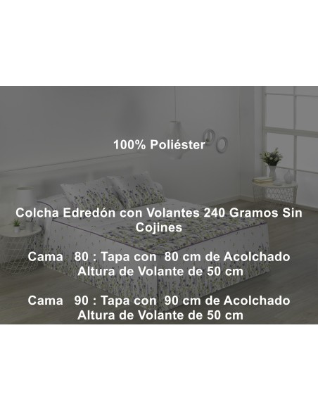 Colcha Edredón Volante 240 Gramos Holly Tejidos Jvr