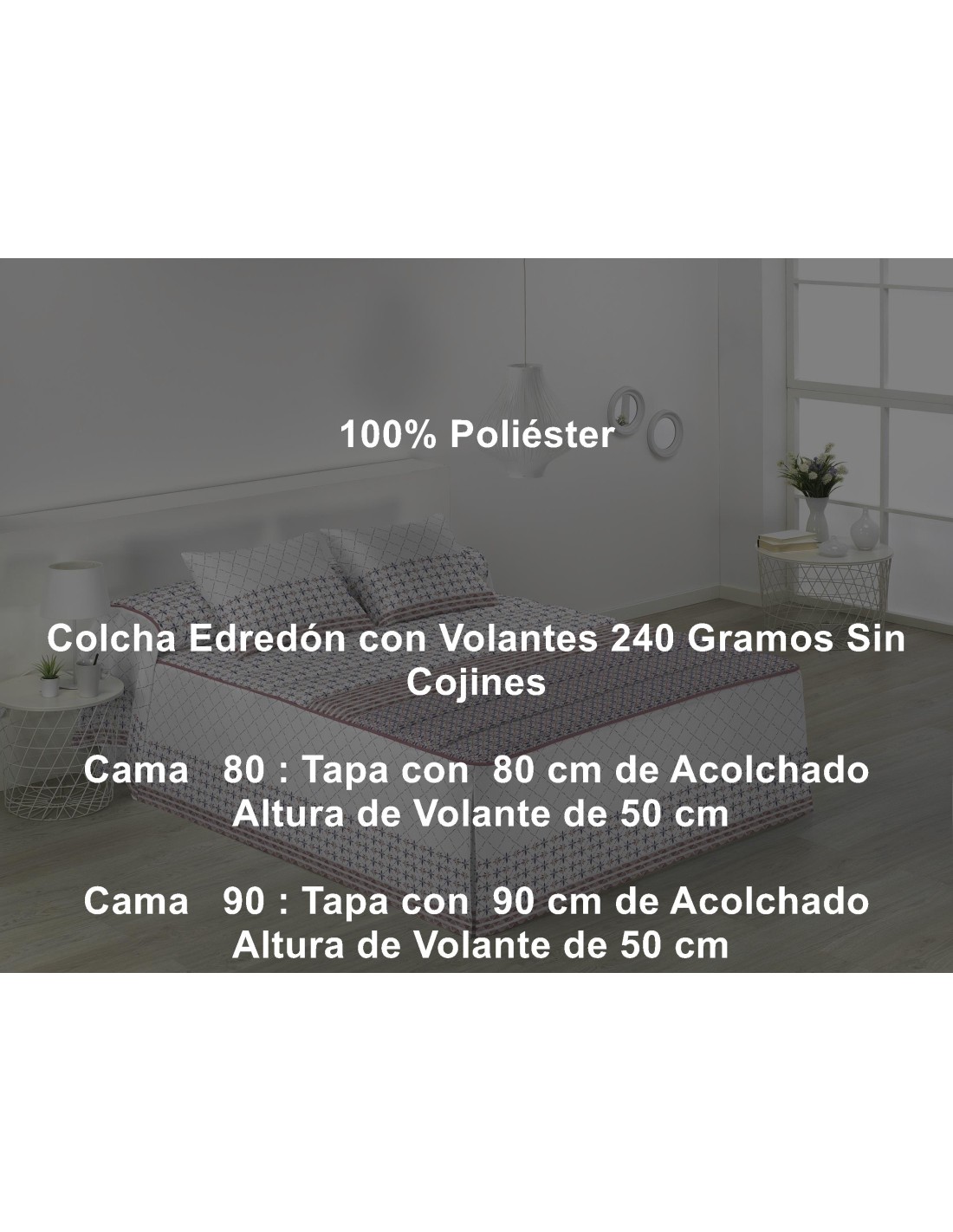 Colcha Edredón Volante 240 Gramos Jaipur Tejidos Jvr