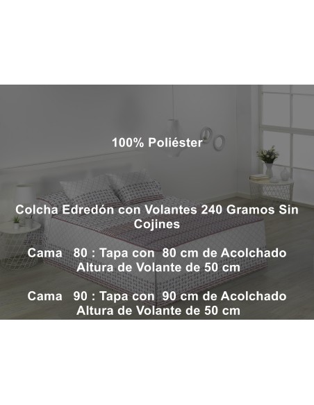 Colcha Edredón Volante 240 Gramos Jaipur Tejidos Jvr