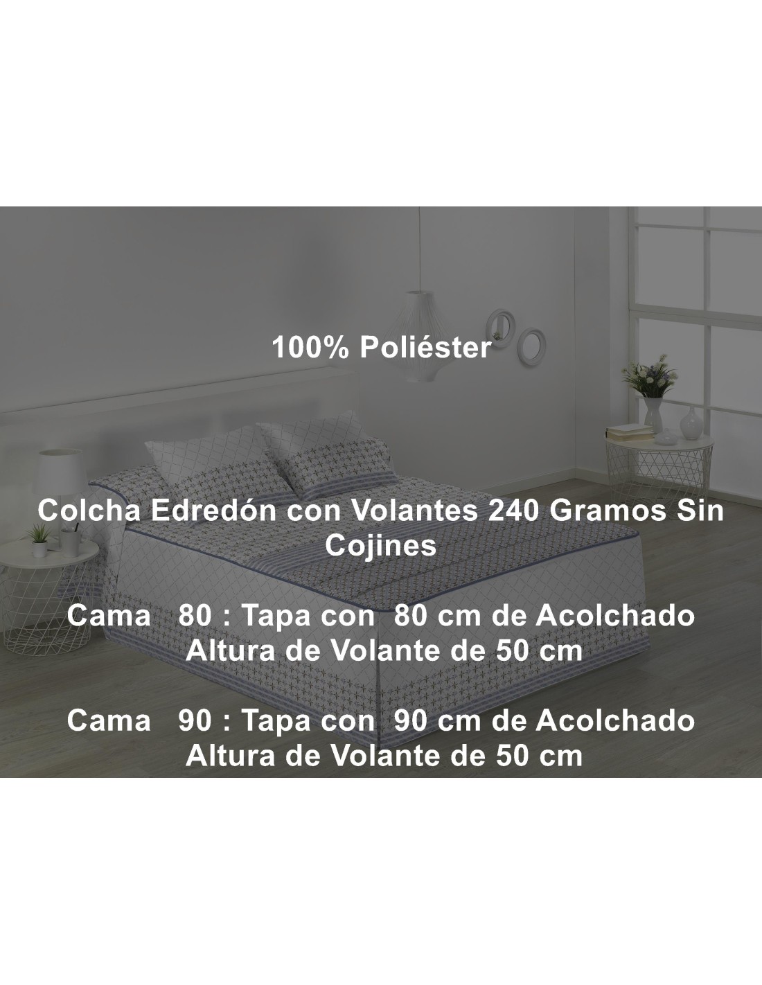 Colcha Edredón Volante 240 Gramos Jaipur Tejidos Jvr