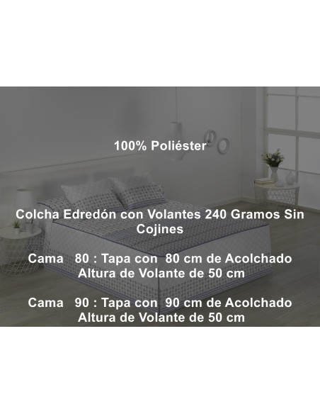 Colcha Edredón Volante 240 Gramos Jaipur Tejidos Jvr